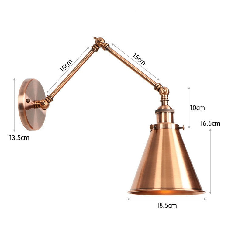 SkandiShop Adjustable Wall Lamp Sconce Iron Loft